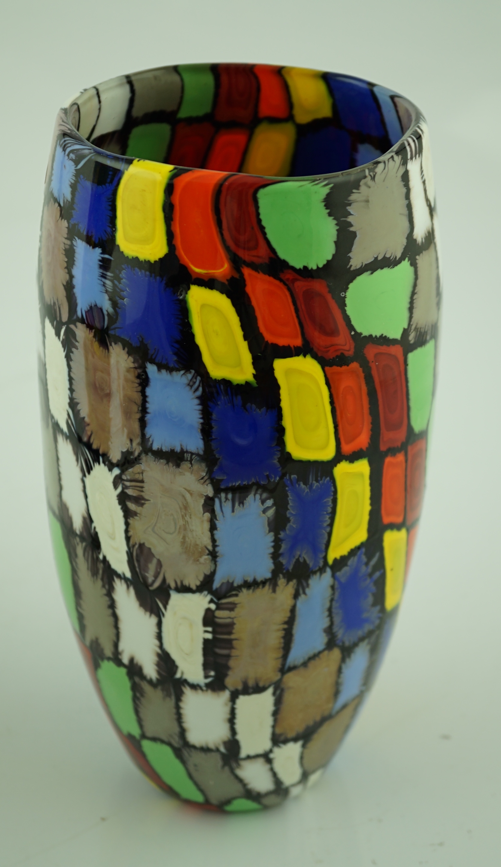 Vittorio Ferro (1932-2012) A Murano glass Murrine vase, with a multicoloured spiral design, unsigned, 27cm, Please note this lot attracts an additional import tax of 20% on the hammer price